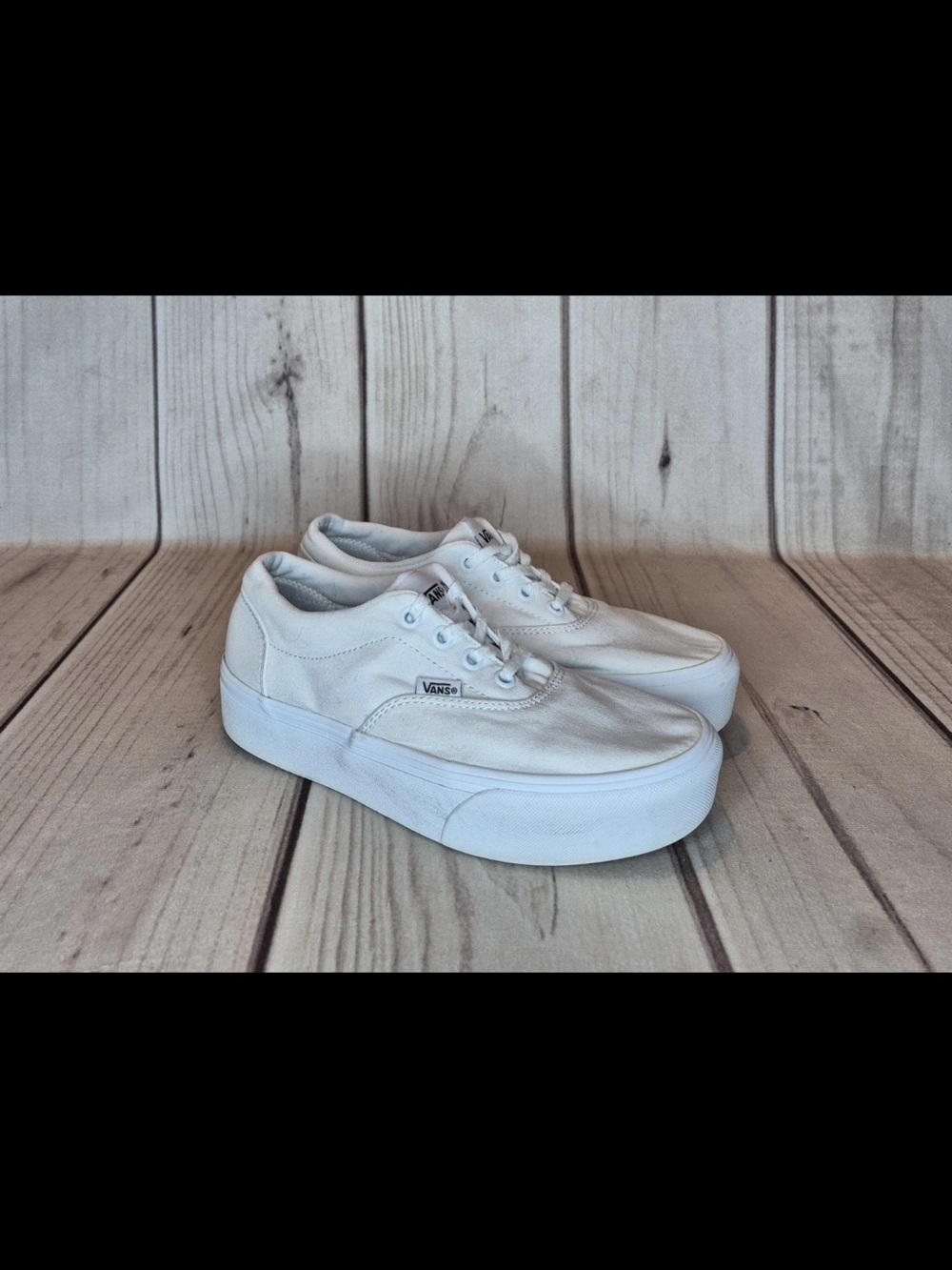 Vans Doheny Women's Size 7.5 White Canvas Platform Casual Skate Shoes Sneakers